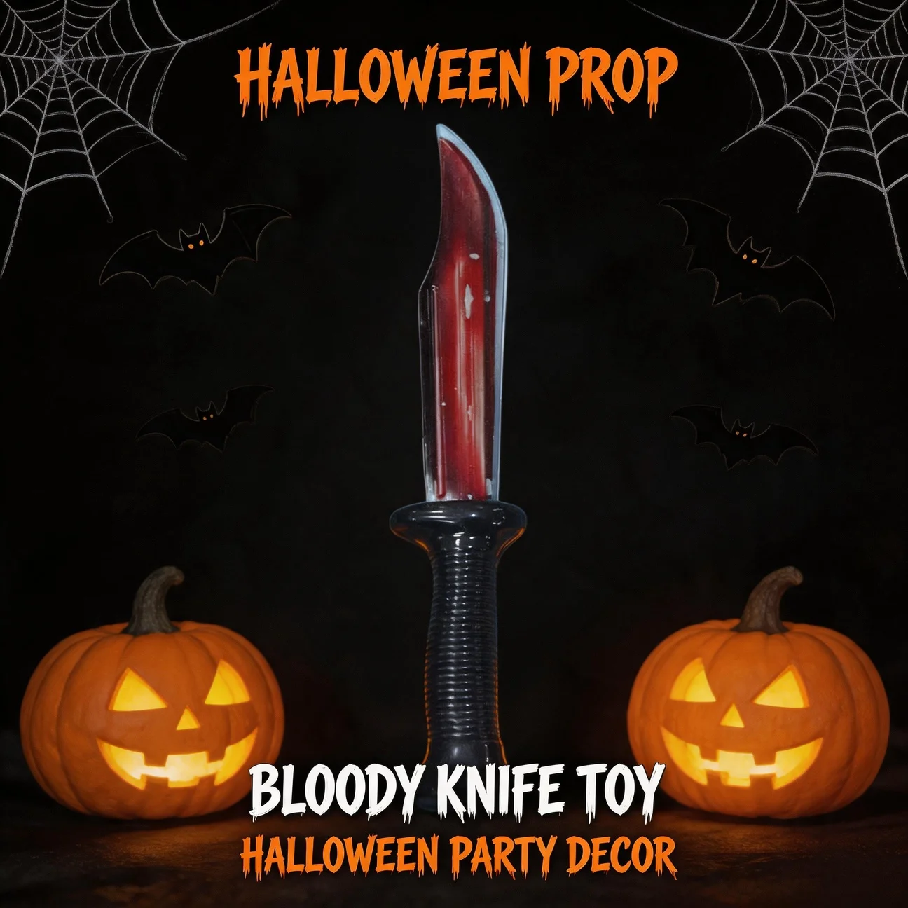 Fake Bloody Knife Simulation Prop Halloween Cosplay Costume Accessory Horror Dance Stage Decor Scary Prank Trick Toy