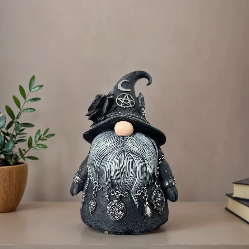 Gothic Gnome Resin Figurine Mini Desktop Small Ornament Creative Resin Crafts for Home Table Shelf Decoration