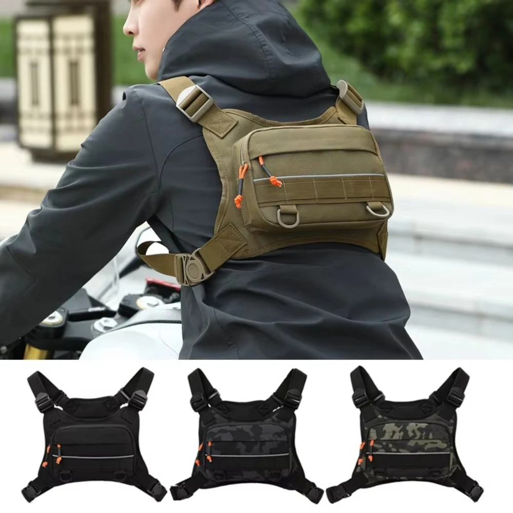 

Tactical Chest Bag for Men Running Front Vest Backpack Rig Pouch Hiking Cycling Outdoor Camping Fishing Hunting Travel Molle Bag