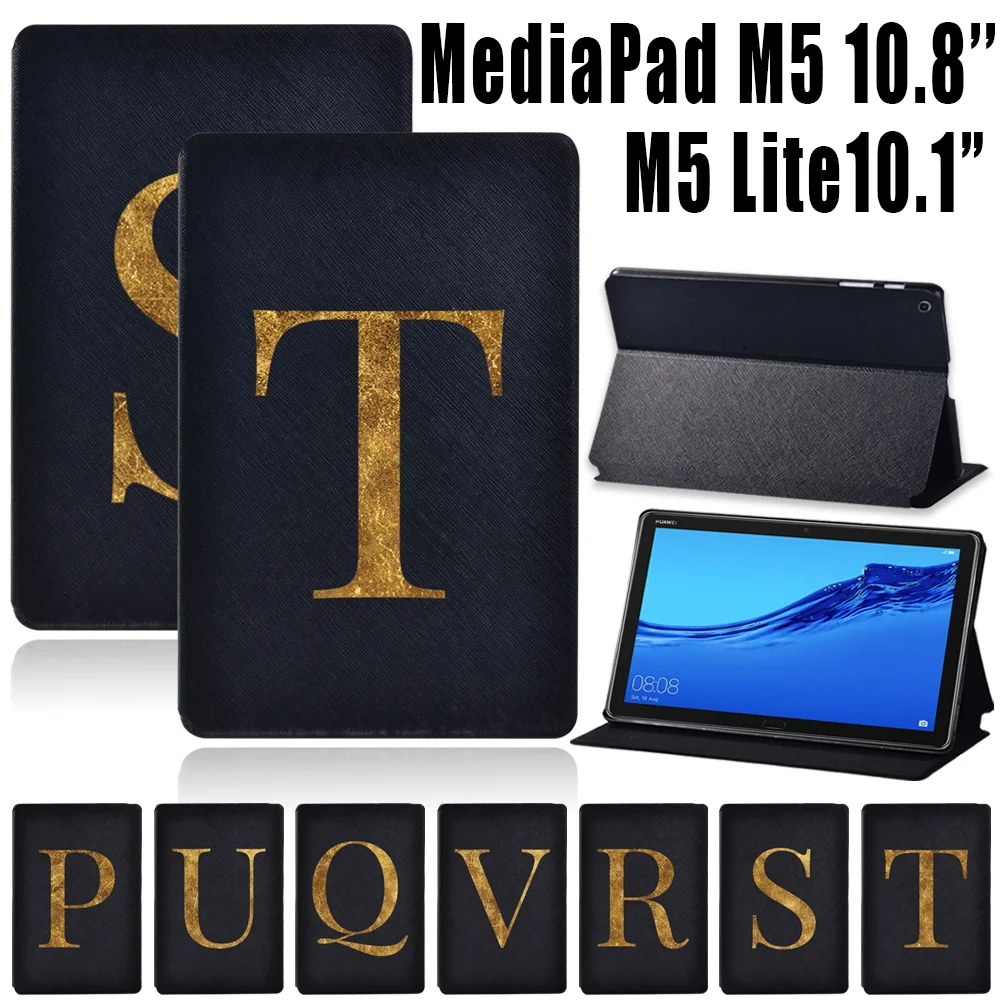 

Tablet Cover Case for Huawei MediaPad M5 Lite 10.1"/MediaPad M5 10.8"/MediaPad M5 Lite 8 Letter Series Leather Stand Cover Case