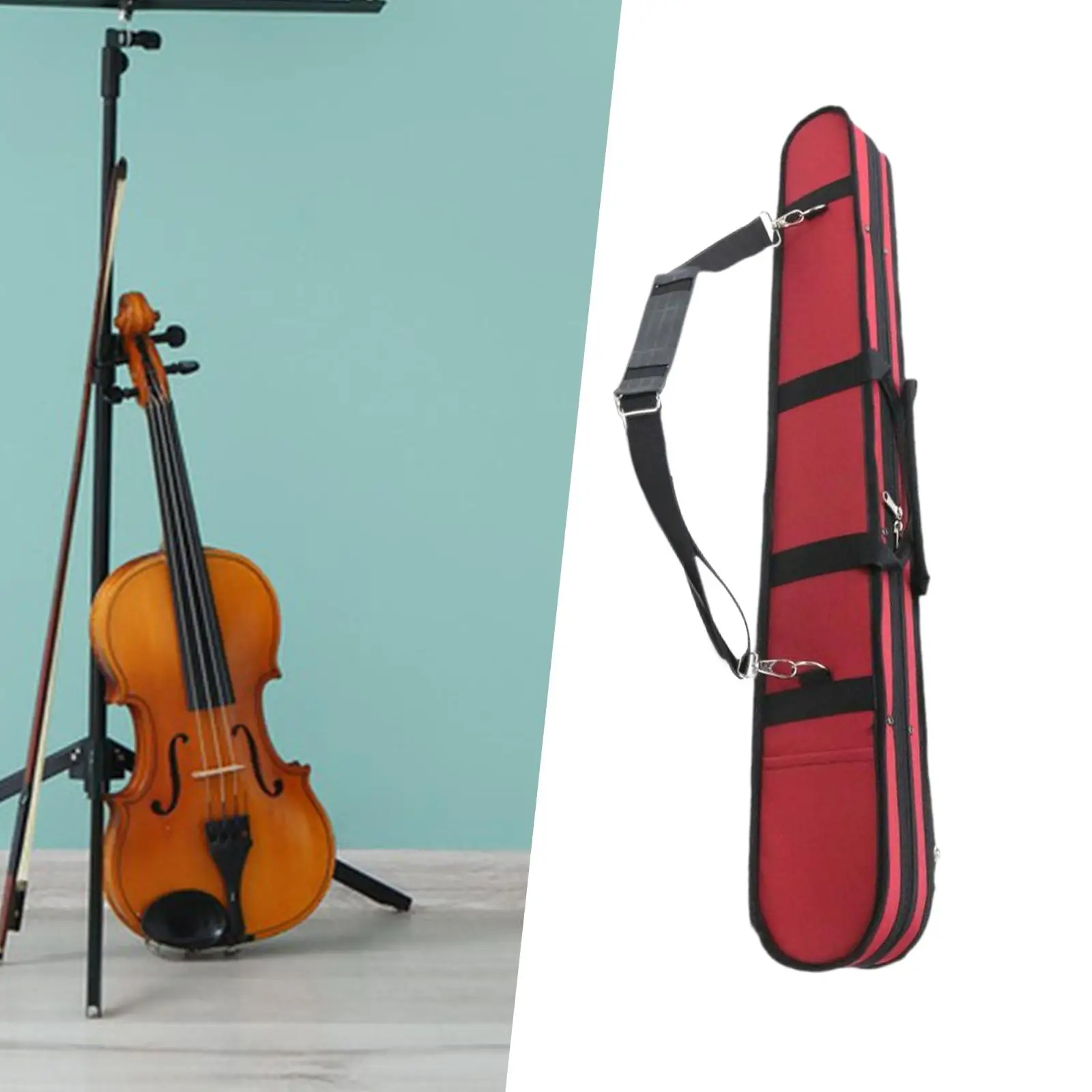 Violin Viola Cello Bow Case Oxford Cloth Portable Thick Padding Violin Bow Bag for Performances Concert Outdoor Travel Camping