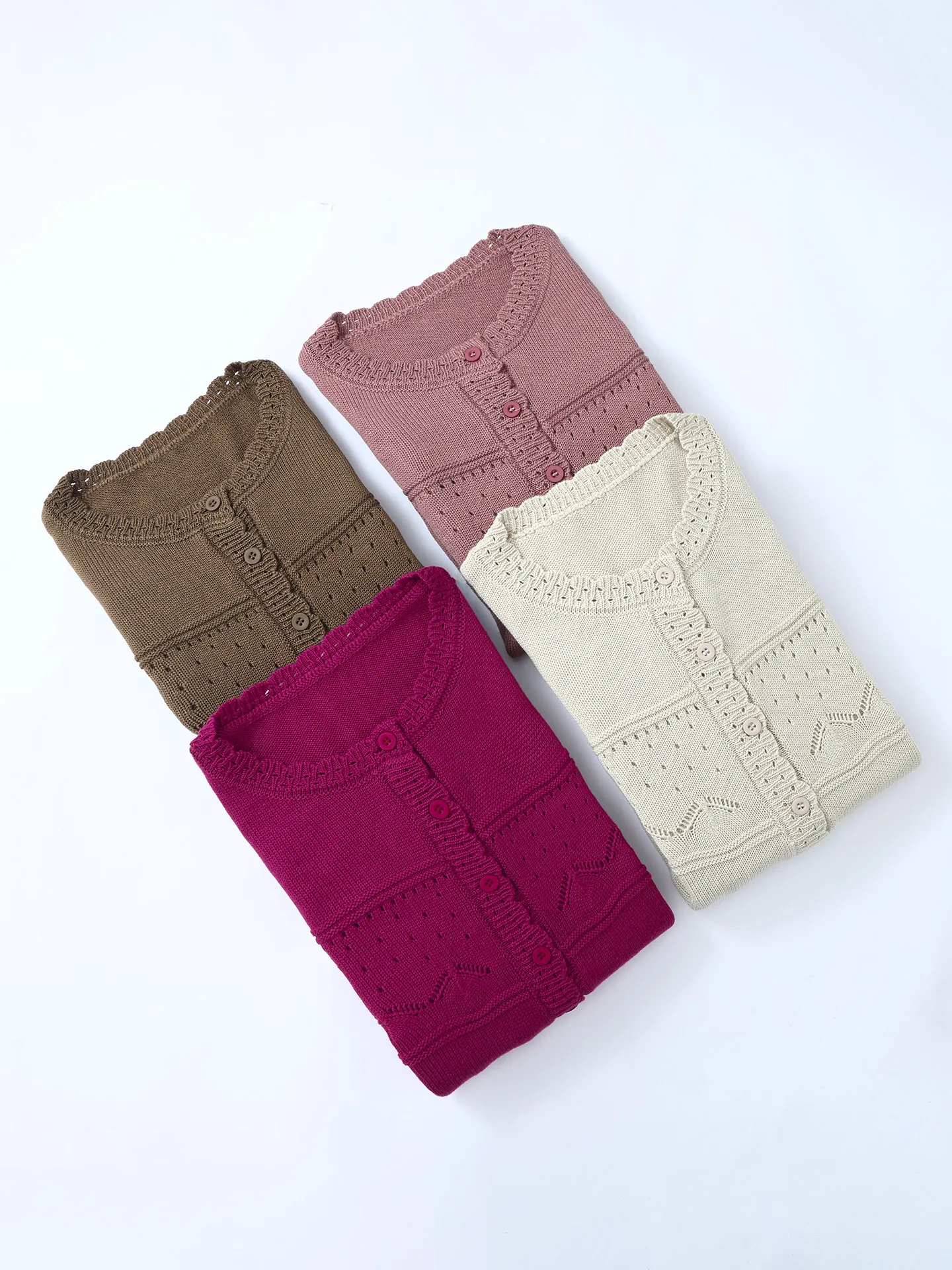 

Модный ажурный вязаный кардиган для женщин: свободный крой, длинный рукав, стройнящий эффект, повседневный, мягкий и удобный топ