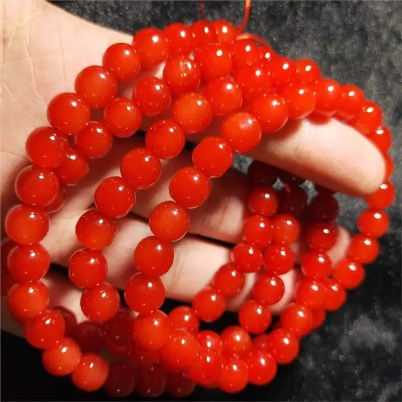 Boutique Sichuan Material More than Southern Red Agate Circles108Buddha Beads Bracelet Liangshan Cherry Red Men and Women Bright