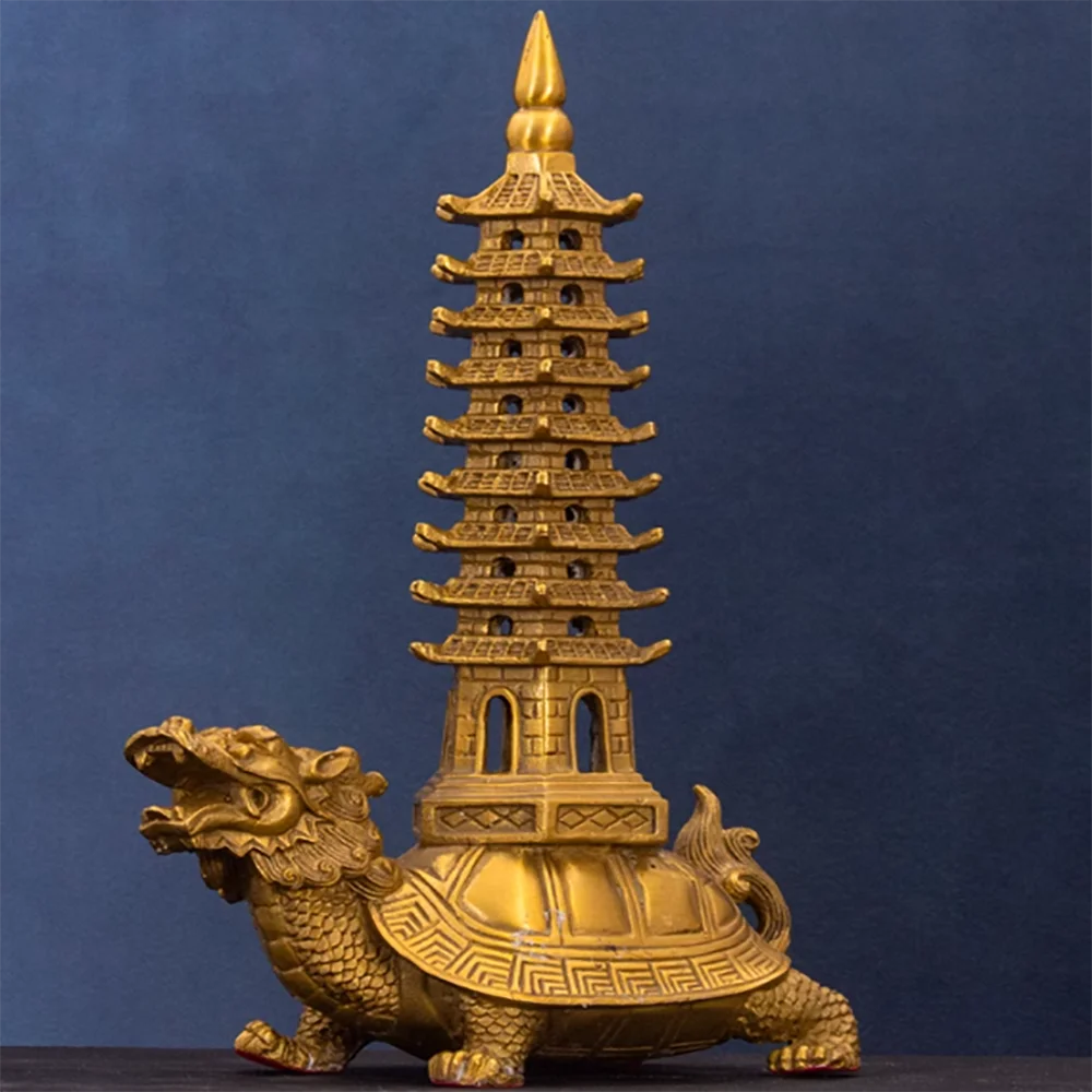 Pagoda Bronze Dragon Turtle Wenchang Pagoda Gourd Home Decoration Craft Gift Ornament