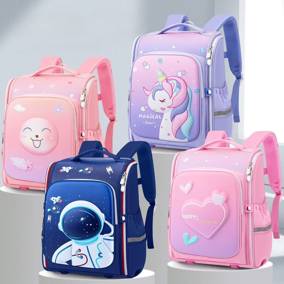 Unicorn Dinosaur Spaceman Primary School Bag Large Capacity Three-dimensional High Appearance Level Multi-functional Backpack