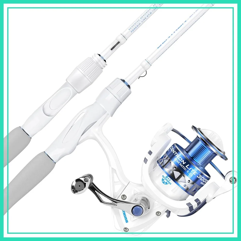 

IM6 Graphite Fishing Rod and Reel Combo, 2Pc Blanks, Stainless Steel Guides with Ceramic Rings, Contoured EVA Handles, Split or Full Rear Handle, 13 Models