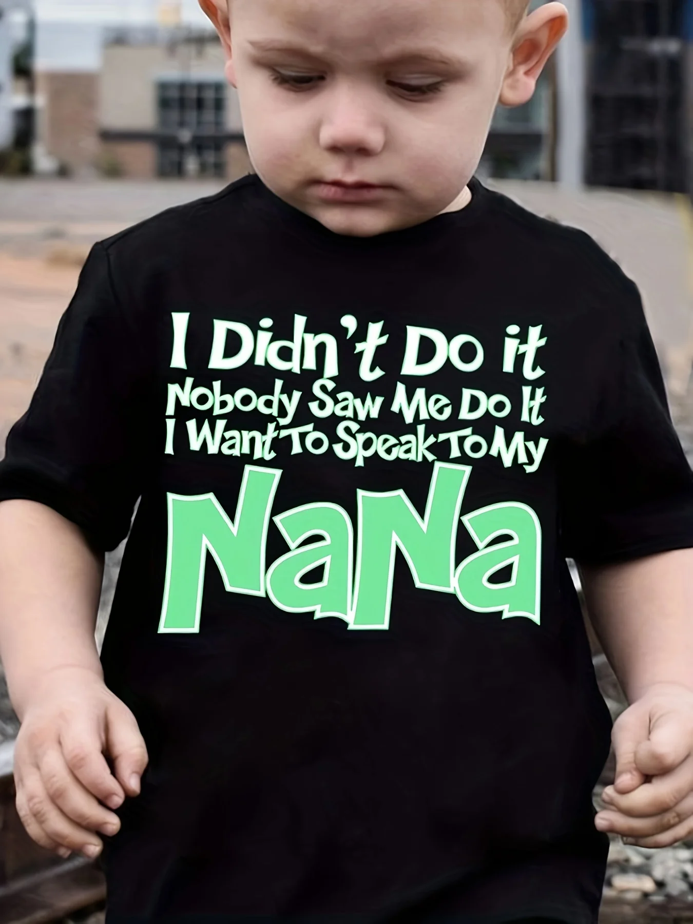 Funny I Didn’t Do It. Nobody Saw Me Do It. I Want To Talk To My Grandma Print Boys Comfort Casual Crew‑Neck Short‑Sleeve T‑Shirt