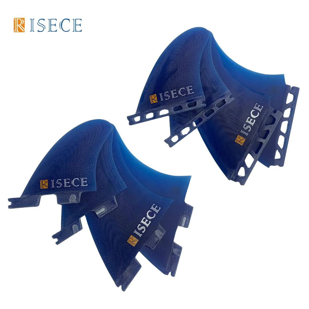 risece-fcsii-surfboard-fins-single-tab-fin-gfk-fiberglass-thruster-fin-blue-quad-set-for-surfing