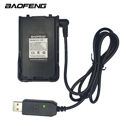 BAOFENG UV-10R 리튬 이온 배터리, USB 케이블 충전, UV-S9 UV-5RPro UV-5RMax 워키토키와 호환 가능, UV10R, 4800mAh, 7.4V 캔