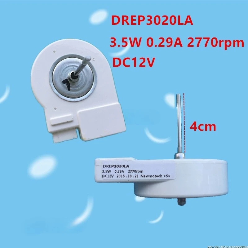 New Evaporator Fan Motor DREP3020LA DC12V 3.5W 0.29A 1375RPM Cooling Replacement Parts