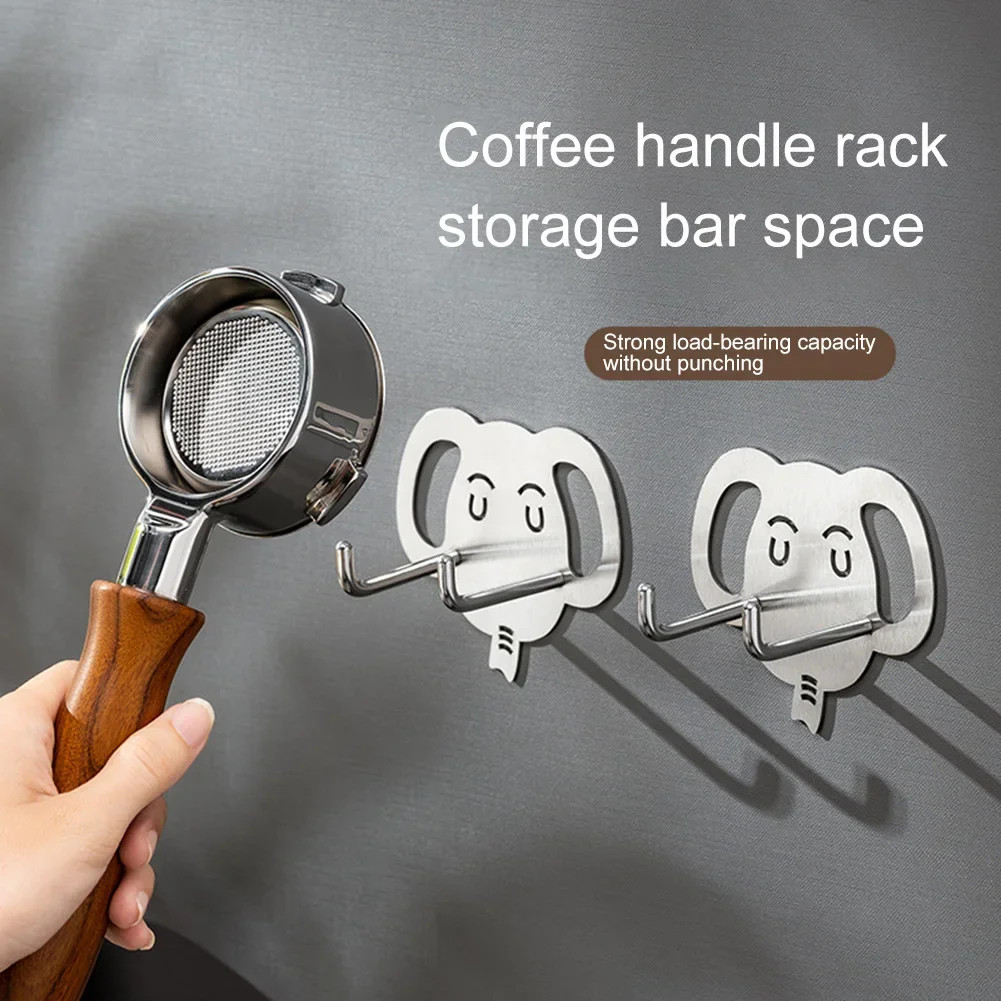 

1 Pcs Coffee Bottomless Portafilter Wall Rack Coffee Handle Hanger Stainless Steel Coffee Bottom Filter Holder Tools