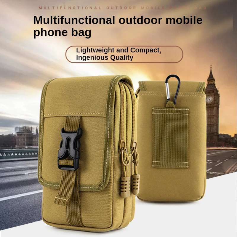 7 Inch Mobile Phone Bag Outdoor Tactical Waist Bag Wearing Belt Mobile Phone Waist Bag Wear-resistant Construction Waist Bag