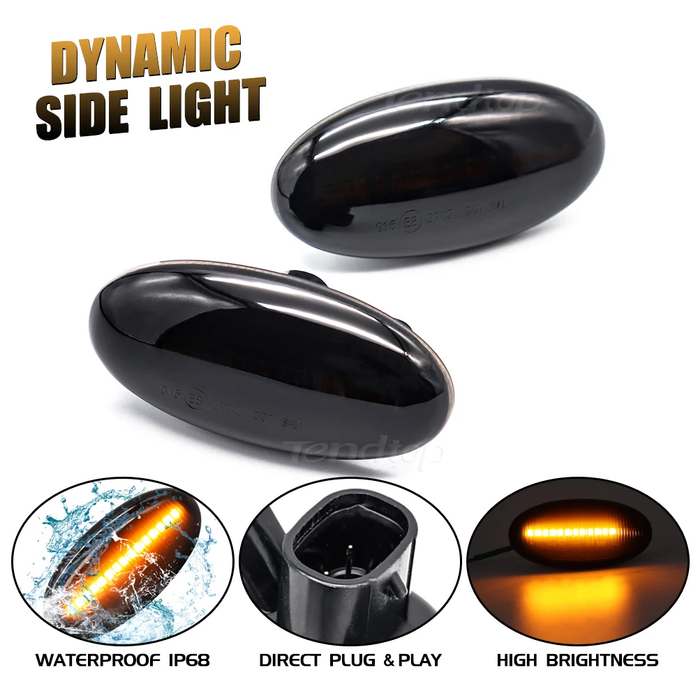 1 Pair LED Side Marker Indicator Turn Signal Lamp Dynamic Repeater Sequential Blinker Lights For MAZDA 2 3 5 6 BT-50 MPV