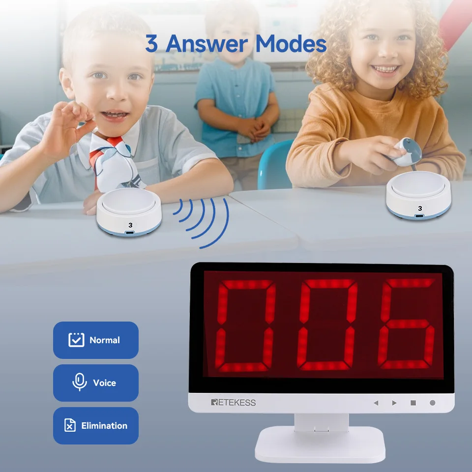 Retekess Game Answer Buzzer TM101 Educational Answer Buzzer For Games Quiz Buzzer System For Class Competition Family Game Night - Image 5