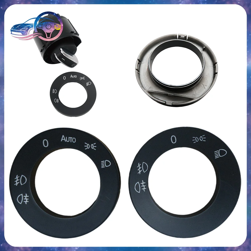 Headlight Switch Knob Bezel For VW Tiguan 2017-2024 Low/High Grade With AUTO Headlight Control Trim Ring Replacement