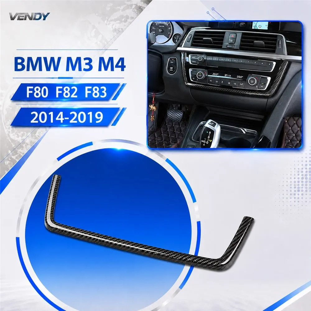 Real Carbon Fiber For BMW 3 4 Series F30 F33 F35 F36 M3 M4 2014-19 Central Control U-shaped Frame Trim Car Interior Accessories