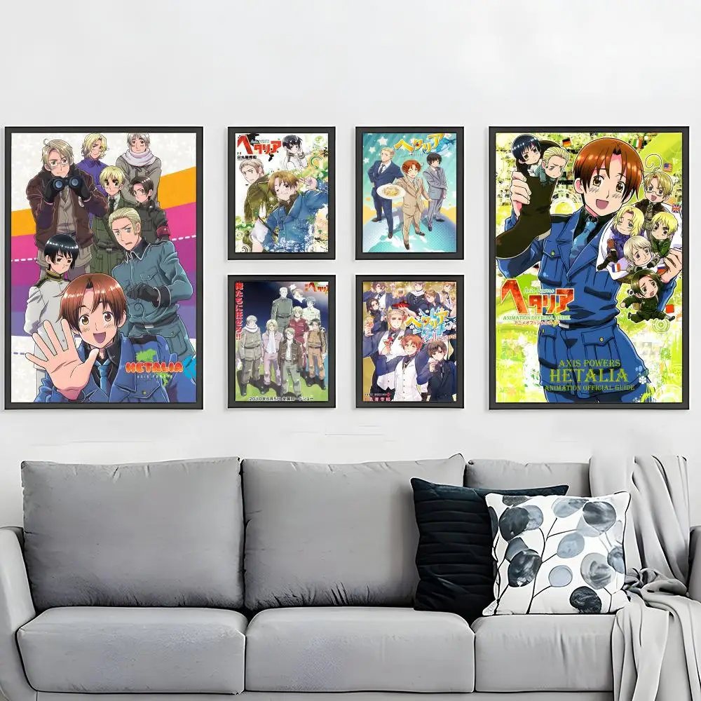Popular Hetalia Axis Powers Poster HD Waterproof Self-Adhesive Wall Art – Multi-Scene Use, Top Gift Pick