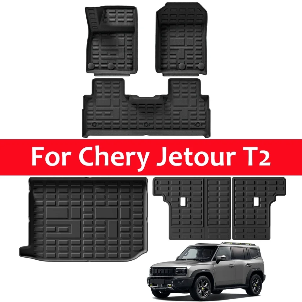 Für ICH·X K3 Chery Jetour T2 Traveller ‌ 2023-2026 2027 TPE 3D-Fußmatten Allwetter-Kofferraummatte Wasserdichte Teppiche – Detail 1