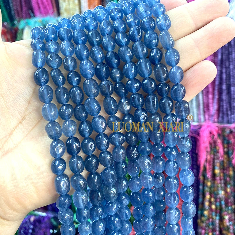 8x10MM Natuursteen Toermalijn Lavendel Aquamarijn Chalcedoon Losse Spacer Kralen voor Sieraden Maken Diy Armband Accessoires