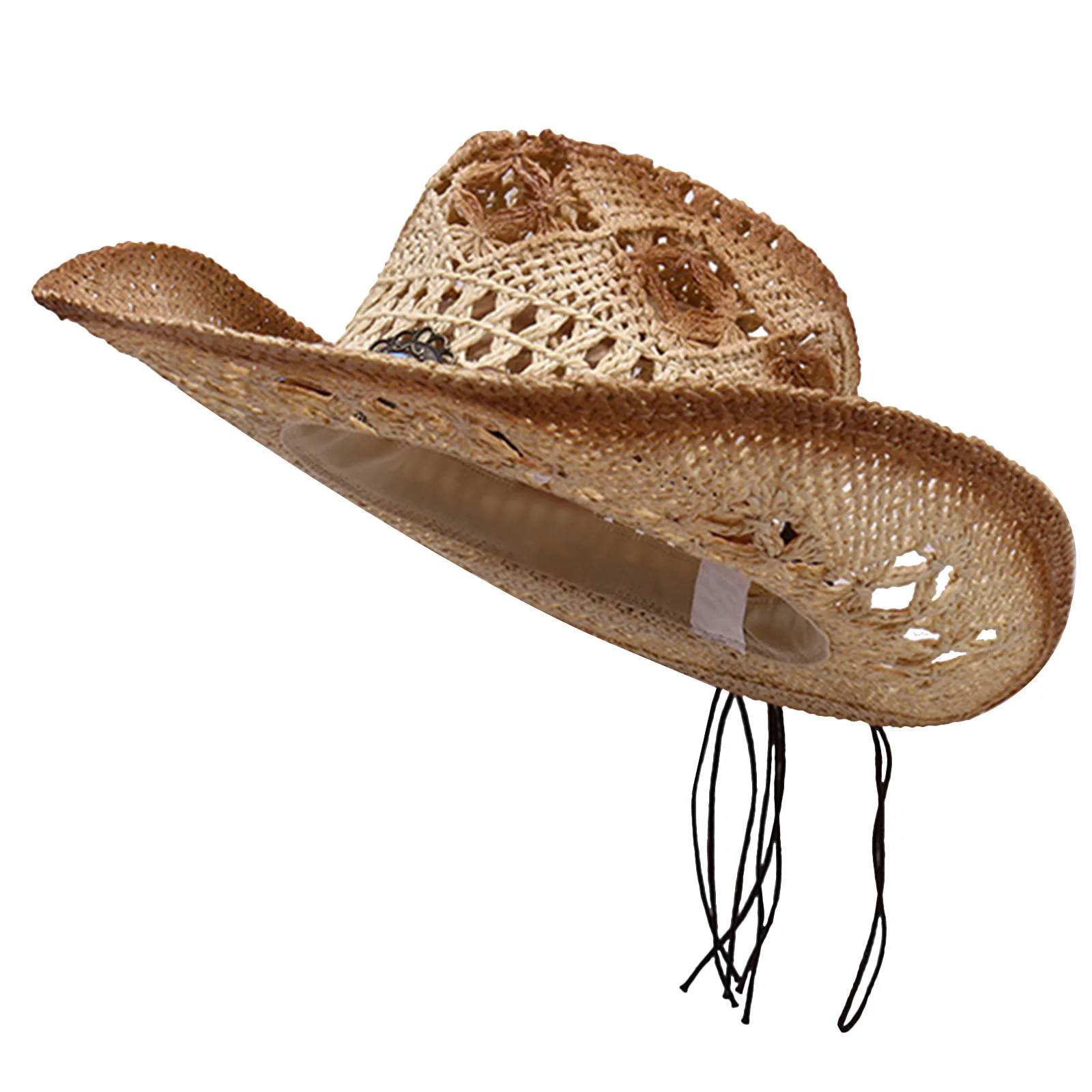 

Cowboy Straw Hat Western Style Wide Brim Lightweight Unisex Summer Sunshade Travel Party Hat Men Women Cosplay Stage Performance