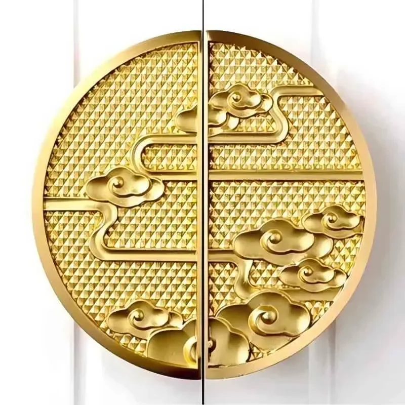 New Chinese Style Round Door Handle Aluminum Alloy Semi-round Wooden Door Handles Glass Door Handles for Hotel Villa