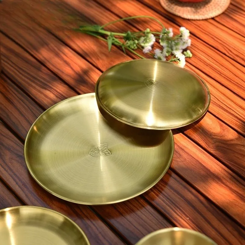 Outdoor stainless steel tableware, titanium-plated healthy portable set, gold high-end picnic bowls, cups, chopsticks and spoons