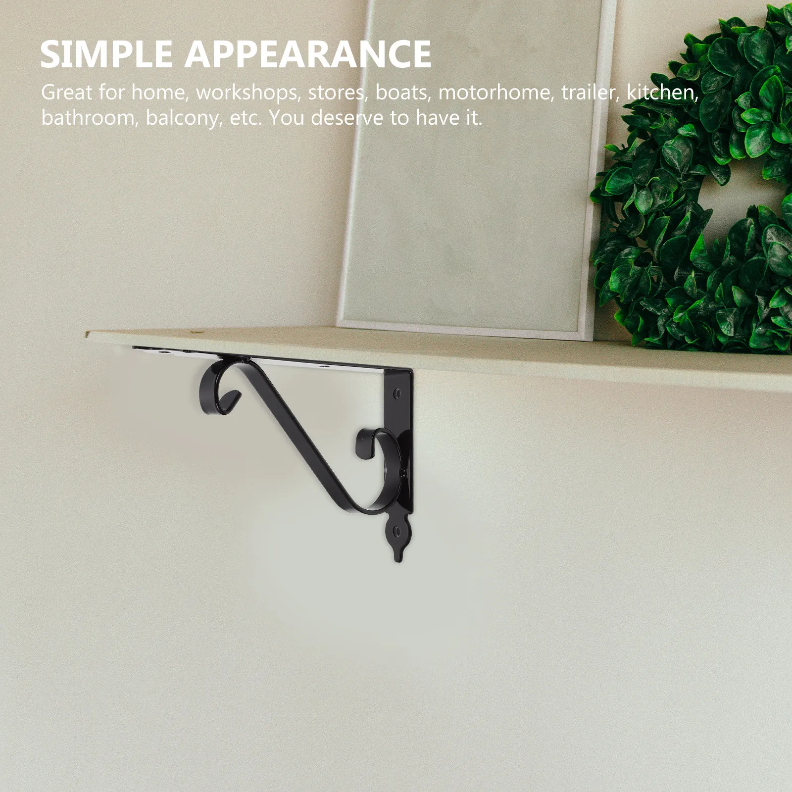 

2 Sets Heavy Duty Thick Iron Wall Shelf Brackets Triangle Angle Bracket For Living Room Kitchen Study Floating Shelf Support