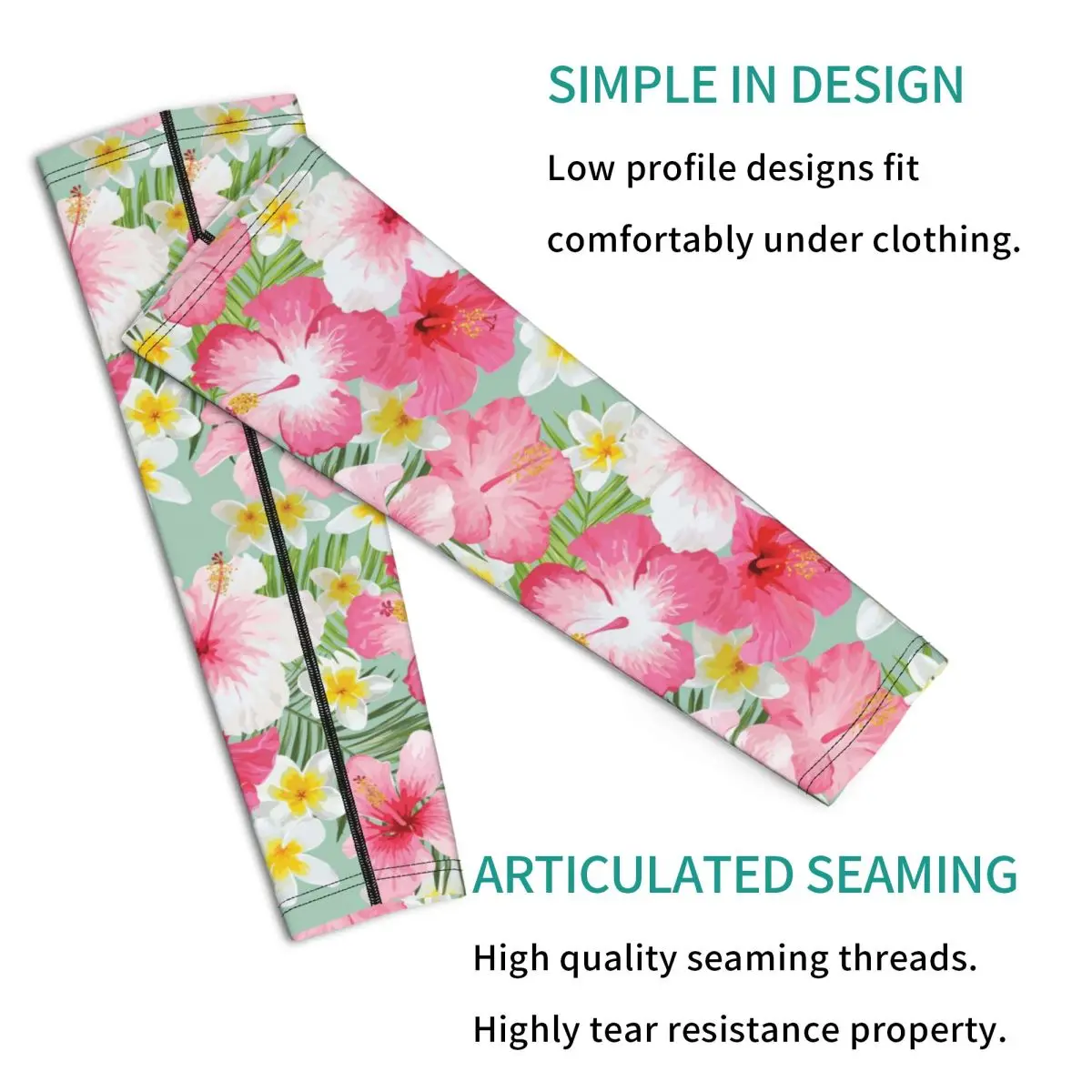 أكمام أذرع تبريد خارجية من زهور الكركديه والبلوميريا الاستوائية، غطاء حماية من الشمس فوق البنفسجية، أكمام وشم لركوب الدراجات في الصيف #3