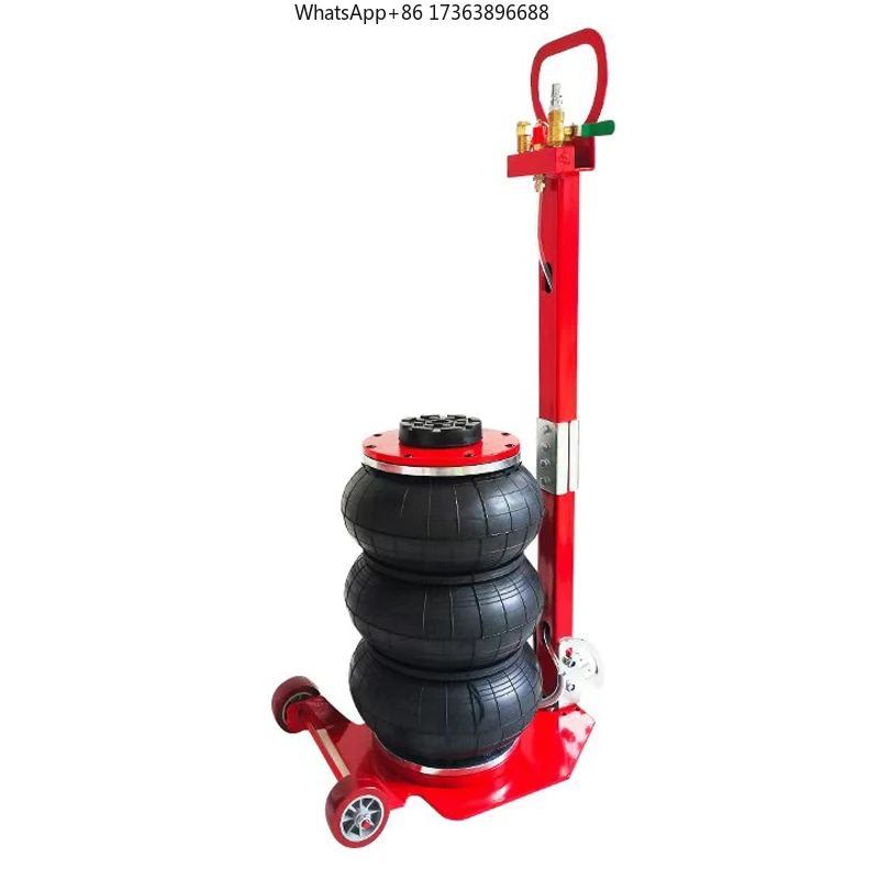 6600lbs Capacity Pneumatic Jack Quick Lift 3T Car Repair Floor Jacks with Folding Rod Fast Lifting Triple Bag Bag Air Jack