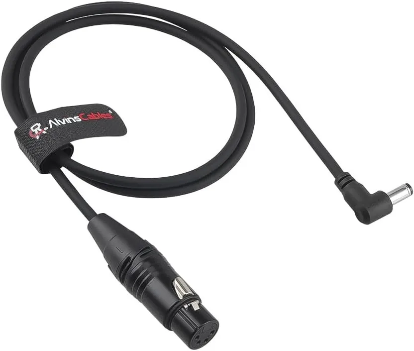 Alvin's Cables XLR 4 Pin Female to Right Angle DC 5.5×2.5mm Power Cable for Sony F55 SXS Canon C400 SmallHD TVLogic 1m 3.3ft