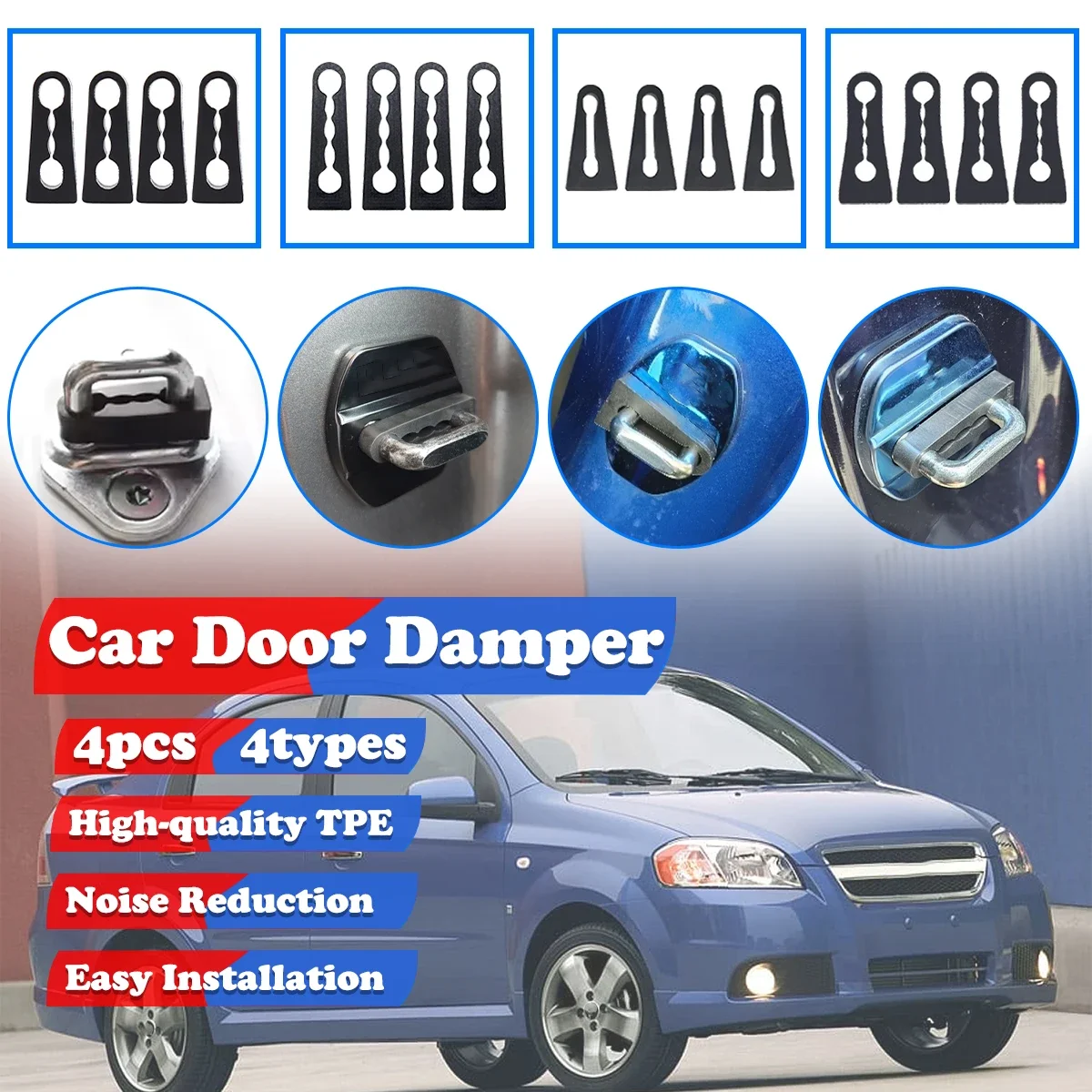 

Universal Car Door Lock Damper Buffer For Toyota Nissan VW Peugeot Deadener Seal Shock-Absorbing Protector 2004 2020 2023 2024