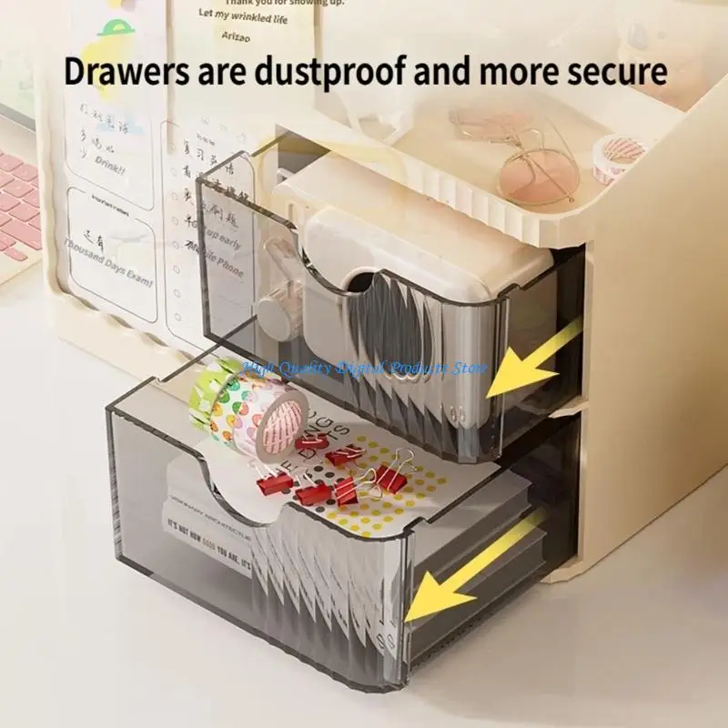 U2JE Convenient Desktop Storage System highlighting Simple Open Drawers For Fast Retrieval Of Writing Tools And Small Items