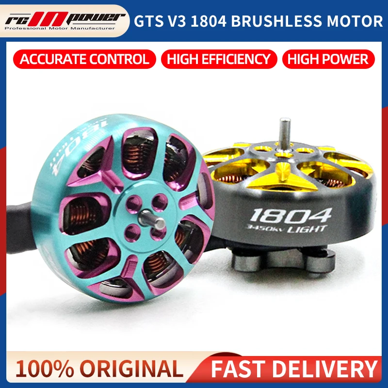 4PCS RCINPOWER GTS V3 1804 Brushless Motor 2450KV/3450KV 3-6S Lipo For FPV Freestyle Cinewhoop Racing Freestyle Drone Quadcopter