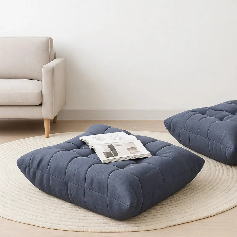 Comfortable Full Foam Ottoman with Waterproof Upholstery for Lounge or Couch Use