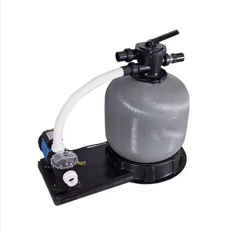 Combo de filtro de arena y bomba para piscina con sistema de tratamiento de agua y lavado inverso de fibra de vidrio