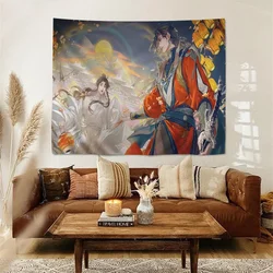 Tian guan ci fu Anime Anime Tapestry Hanging Tarot Hippie Wall Rugs Dorm Home Decor