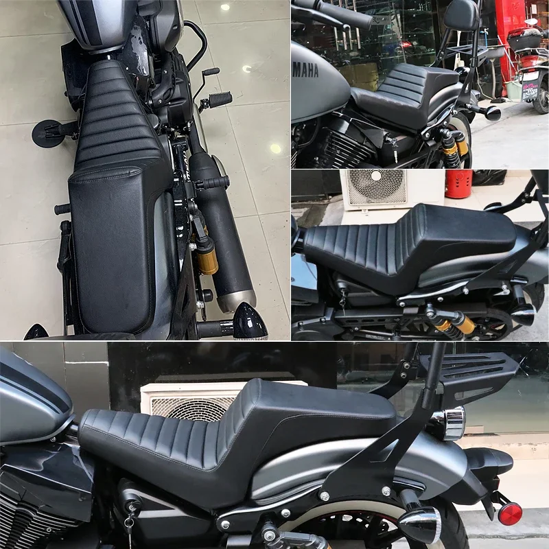 Black Motor cycle Rider Seat Cushion Two-Up Seats Cushions For Yam aha Bolt 950 XV950 XVS 950 R/C SPEC 2013-2019