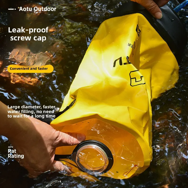 12L Portable Outdoor Shower Bag 500D PVC Pressure Shower with Hand‑held Sprinkler Air Pump for Camping Hiking Beach Car Washing