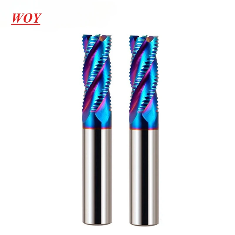 

WOY Milling Cutter Alloy Coating Tungsten Steel Tool Cnc Maching 4 Blade Roughing Endmills HRC70 Milling Cutter For Metal