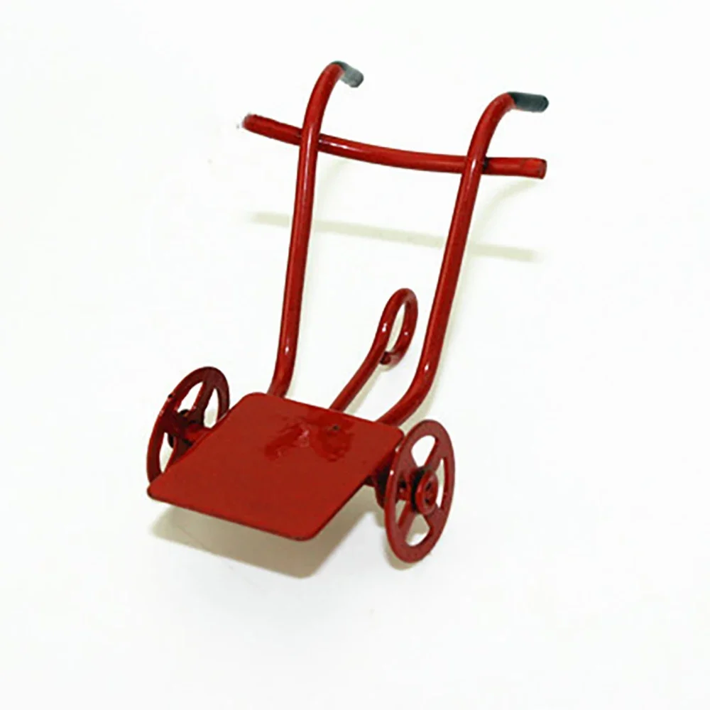 1/12 Doll House Miniature Metal Trolley Simulation Furniture Handcart Model Toys for Mini Decoration Dollhouse Accessories