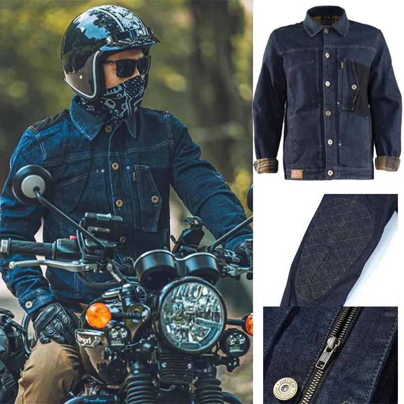 

Retro Motorcycle Jeans Jacket Men CE Protective Gear Men Motocross Motorcycle Armor Bicycle Skateboard Motobike Clothes