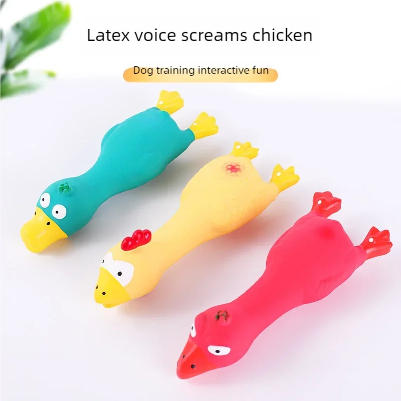 Juguete de goma para perros chirriantes resistente a mordeduras, juguete para masticar de látex en formas de animales para cachorros, suministros para mascotas para perros