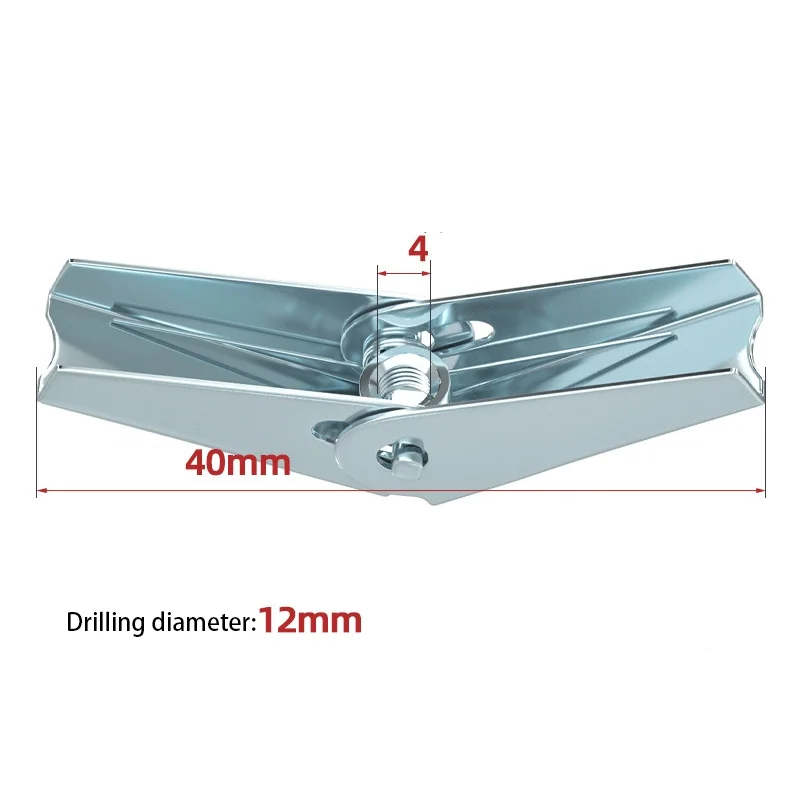 150pcs For Toggle Bolts Set M5 for Hollow Wall Applications Zinc Coated Carbon Steel Spring Loaded Butterfly Design