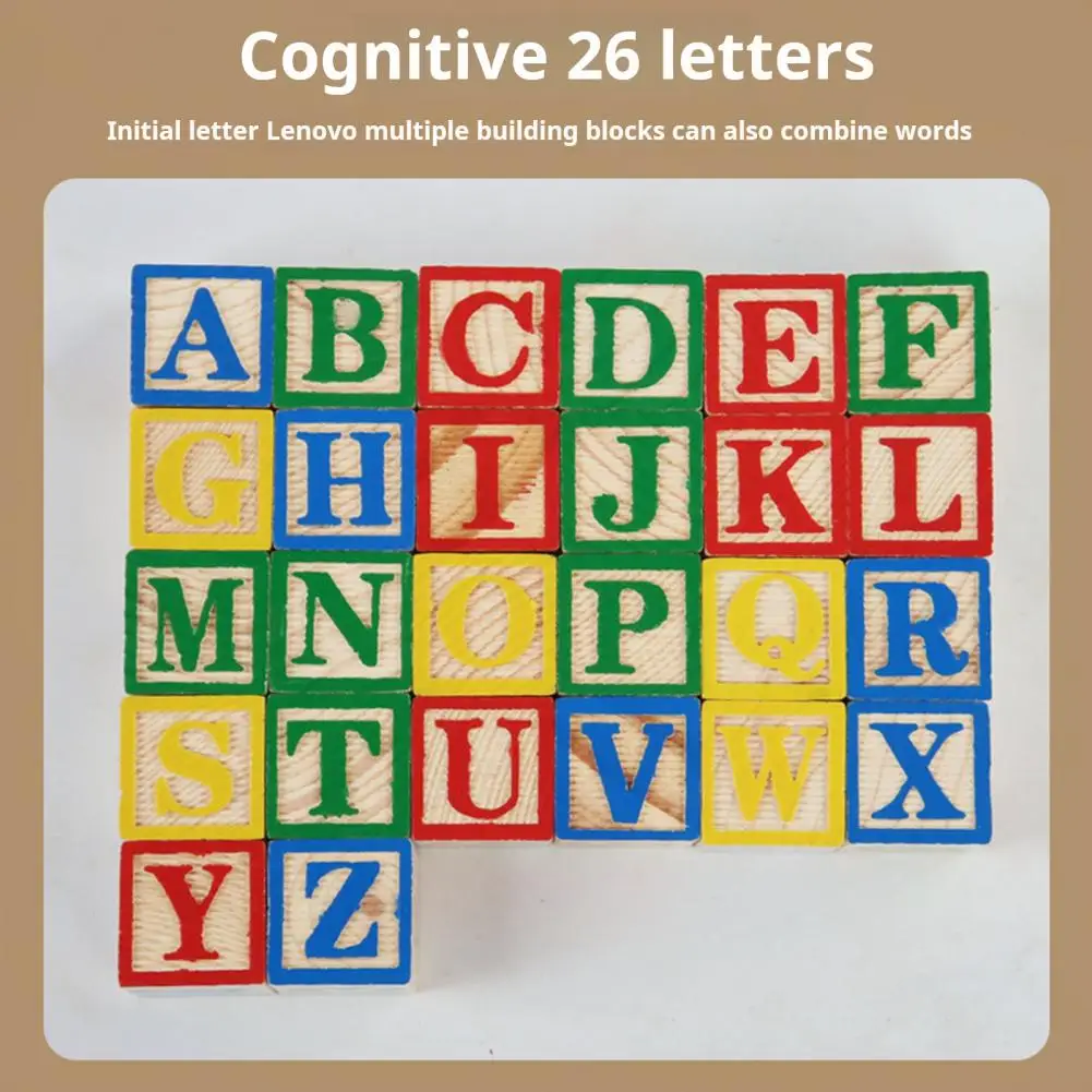 ABC-Holzklötze, pädagogisches Baustein-Spielzeugset aus Holz mit Aufbewahrungsbox für Kinder im Vorschulalter, ABC-Buchstaben und Zahlenlernen