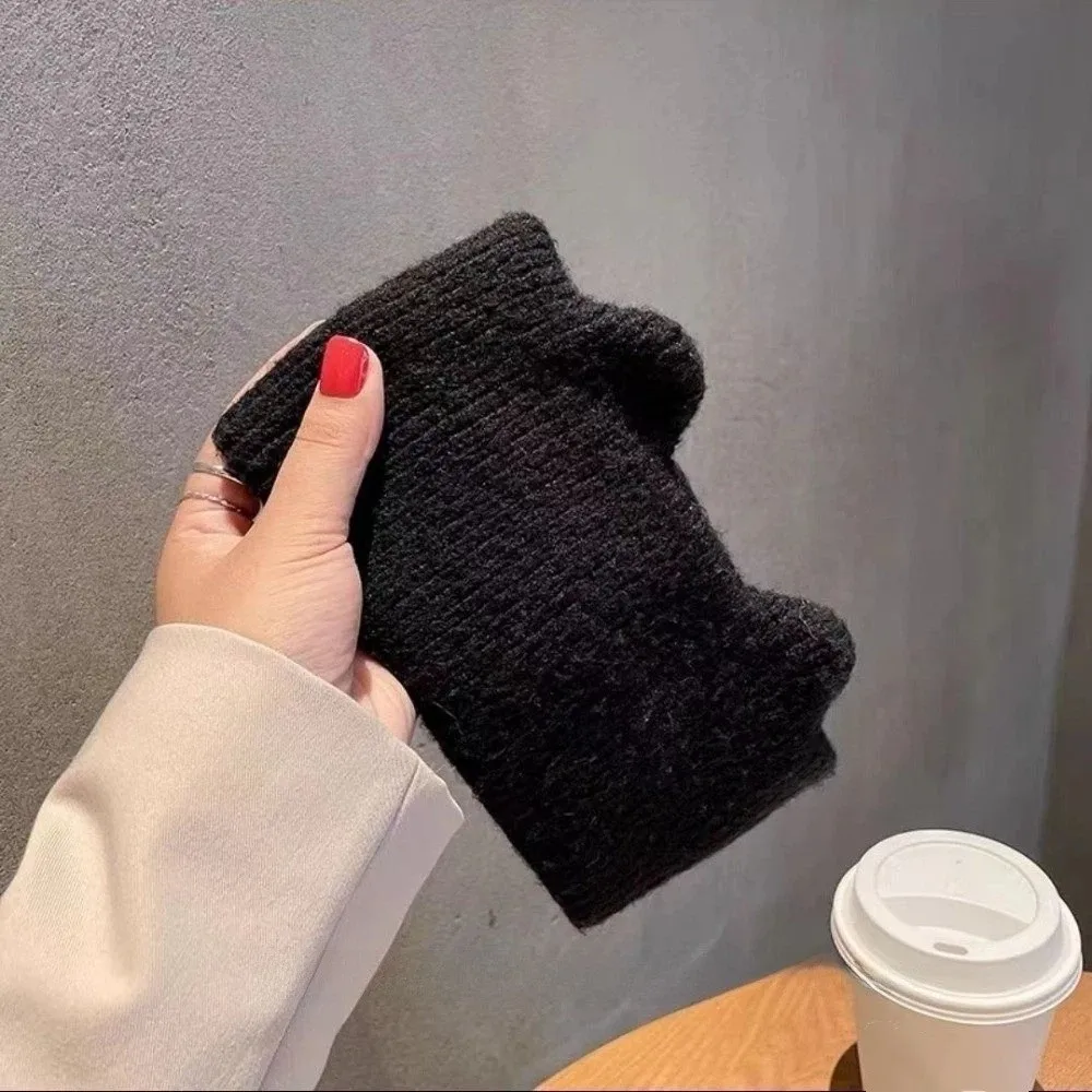 Cute Wide-brimmed Cat Ears Headband Ear Protection Solid Color Elastic Hair Bands Face Wash Head Wrap Female