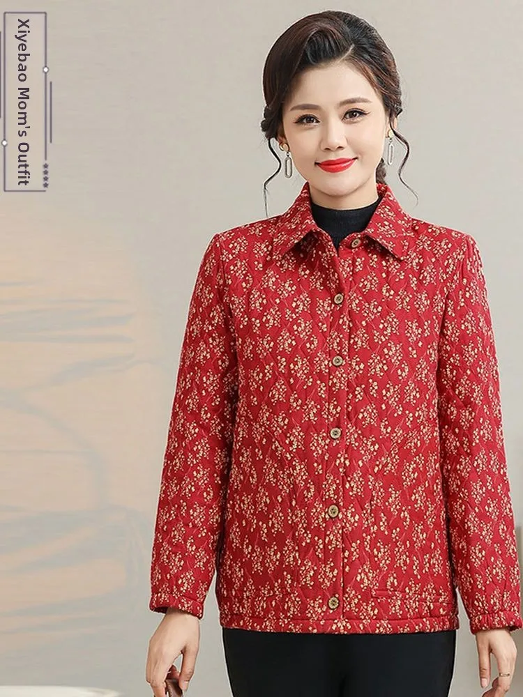 

Женское свободное пальто с цветочным принтом из хлопка, с воротником, осенне-зимнее, повседневное, удобное, легкое