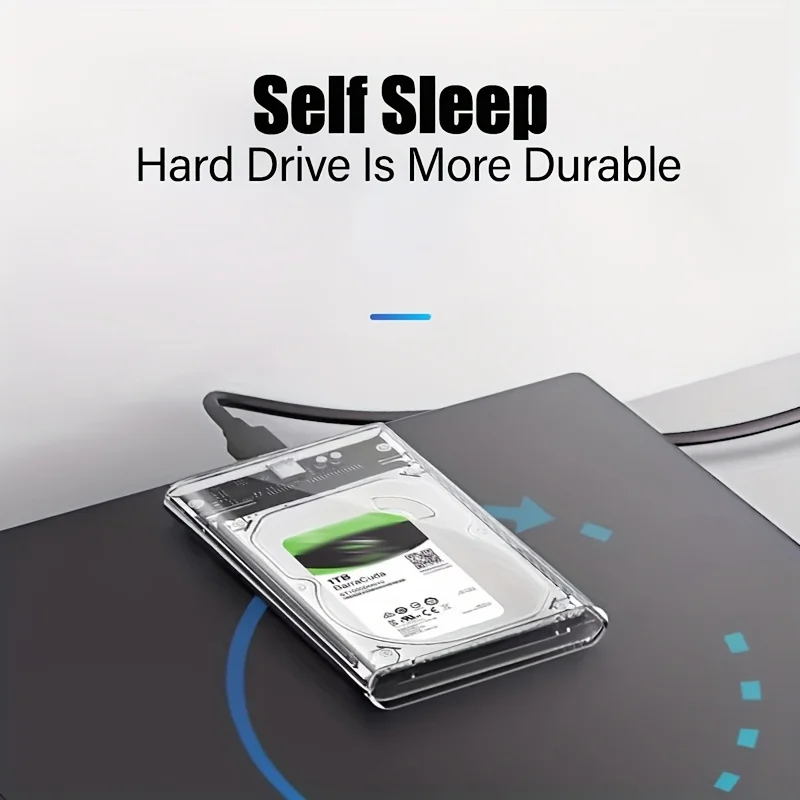 حافظة محرك الأقراص الصلبة الخارجية الشفافة مقاس 2.5 بوصة HDD SSD حافظة Micro-B إلى USB3.1 4 تيرابايت محرك الأقراص المتوافقة مع الكمبيوتر المحمول UASP SATA III