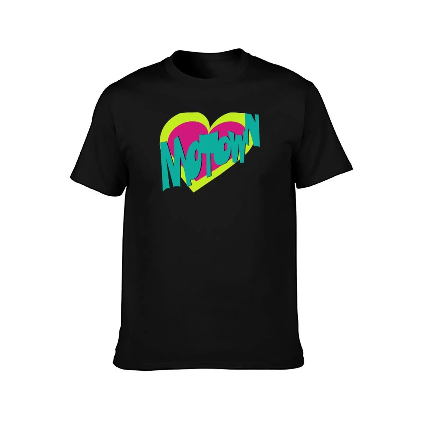 Motown heart T-Shirt, Summer Casual Cotton Tee, Oversized Streetwear Tops, Vintage Graphic Print, Loose Fit Short Sleeve