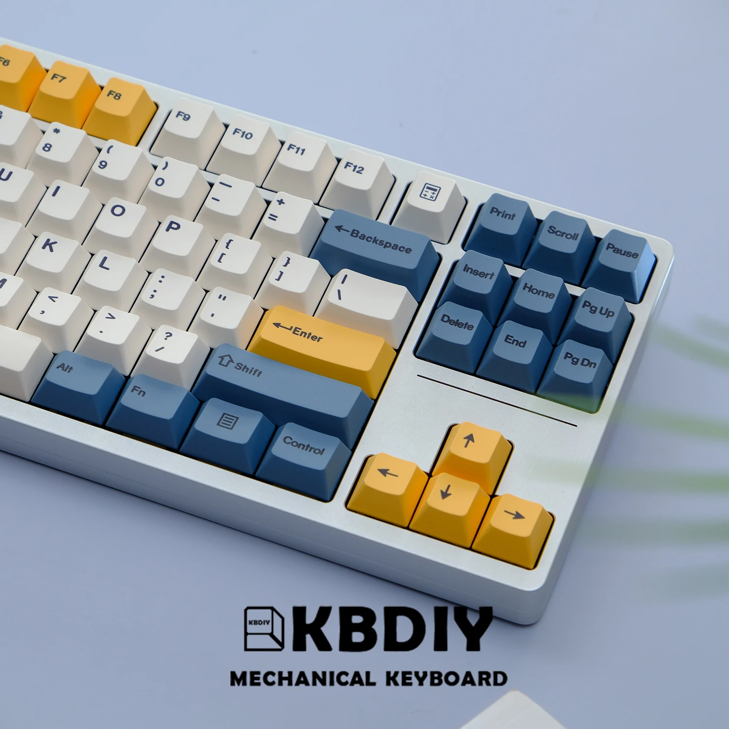 Imagem -03 - Kbdiy-pbt Cherry Perfil Keycaps 145 Chaves Cherry mx Switches Teclado Mecânico Damasco Amarelo Gmk67 K500 75 61 Personalizado