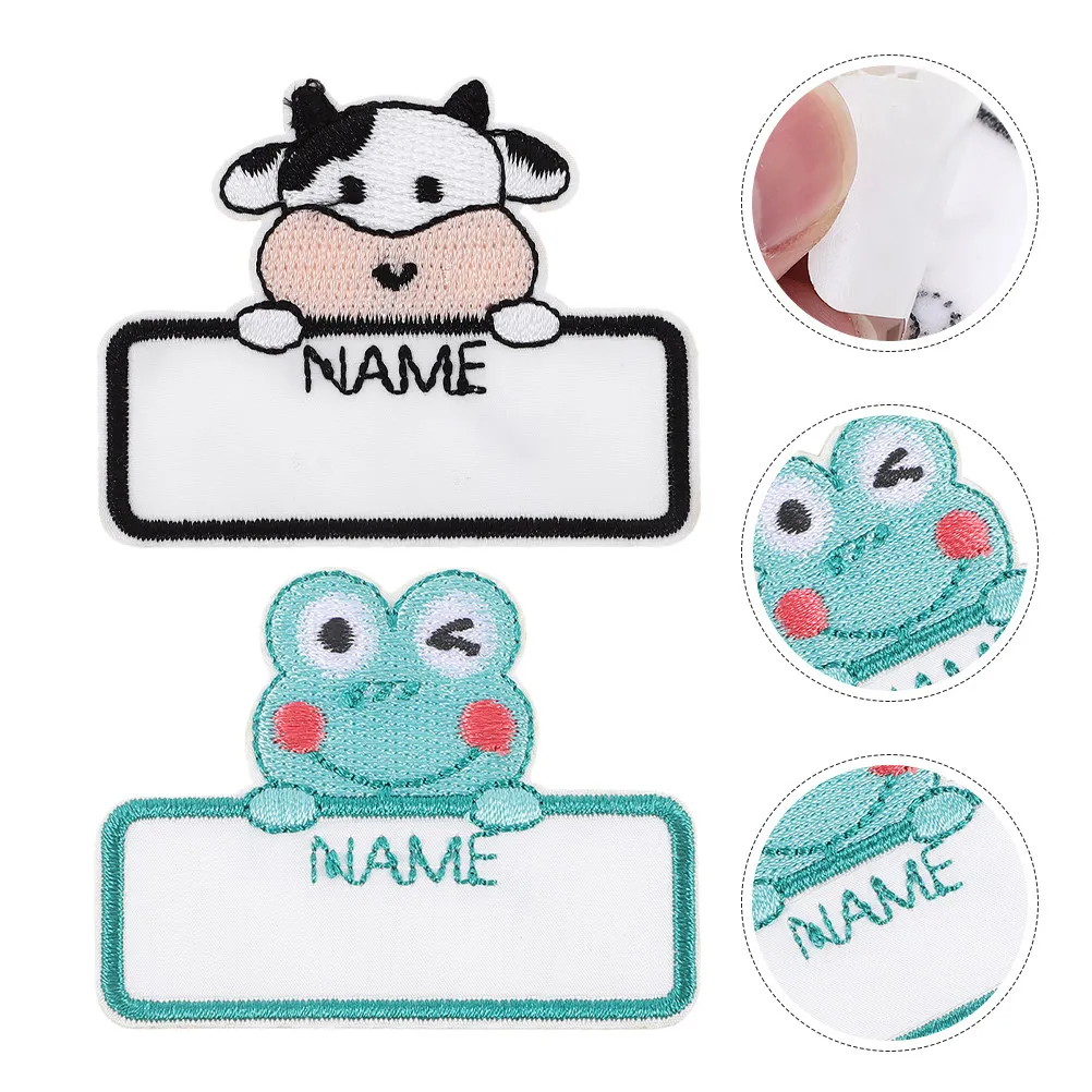 

10Pcs Adhesive Name Labels for Clothing Cartoon Pattern Blank Tags for DIY Clothes Backpacks Shoes Hats Gloves